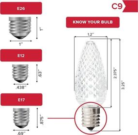 img 1 attached to 🎄 Holiday Lighting Outlet Faceted C9 Christmas Lights with Purple LED Light Bulbs - Festive Indoor & Outdoor Holiday Decoration, Warm Christmas Décor with 3 SMD LEDs in Each Light Bulb - 1 Bulb