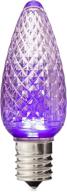 🎄 holiday lighting outlet faceted c9 christmas lights with purple led light bulbs - festive indoor & outdoor holiday decoration, warm christmas décor with 3 smd leds in each light bulb - 1 bulb логотип