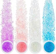 📦 12 boxes resin bubble beads - uv bottles water resin bubble beads - tiny mini bubble beads for diy shaker resin mold filler jewelry making - 4 colors: transparent, blue, pink, purple - 0.6-3 mm logo