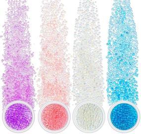 img 4 attached to 📦 12 Boxes Resin Bubble Beads - UV Bottles Water Resin Bubble Beads - Tiny Mini Bubble Beads for DIY Shaker Resin Mold Filler Jewelry Making - 4 Colors: Transparent, Blue, Pink, Purple - 0.6-3 mm