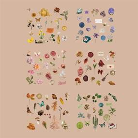 img 3 attached to 🌸 240-Piece Set of NOGAMOGA Scrapbooking Vinyl Stickers: Tiny Flower and Vintage Item Decals for Cards, Envelopes, Journaling, Craft Projects, Resin Art, Phone Case - Transparent, Waterproof