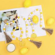 ruiruico lemon wood bead garland with tassels - 3 piece set, farmhouse lemon tiered tray decor, kitchen lemon garland, table lemon decor logo