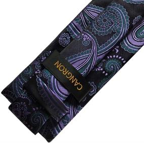 img 2 attached to 👔 CANGRON Paisley Necktie Set with Pocket Cufflinks - Men's Accessories for Ties, Cummerbunds & Pocket Squares