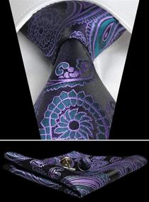 img 3 attached to 👔 CANGRON Paisley Necktie Set with Pocket Cufflinks - Men's Accessories for Ties, Cummerbunds & Pocket Squares