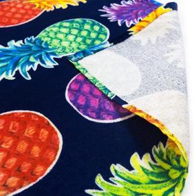 img 2 attached to 🍍 Softerry Colorful Pineapples Beach Towel - 30x60 Inches, Made with 100% Cotton