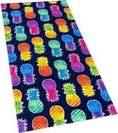 🍍 softerry colorful pineapples beach towel - 30x60 inches, made with 100% cotton logo