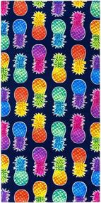 img 3 attached to 🍍 Softerry Colorful Pineapples Beach Towel - 30x60 Inches, Made with 100% Cotton