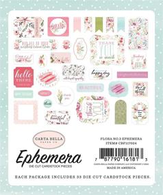 img 3 attached to Carta Bella Paper Co. Flora No.3 Ephemera: Vibrant Teal, Pink, Purple, Green & Blue Floral Accents