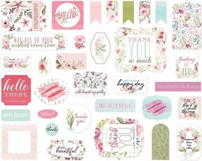 img 2 attached to Carta Bella Paper Co. Flora No.3 Ephemera: Vibrant Teal, Pink, Purple, Green & Blue Floral Accents