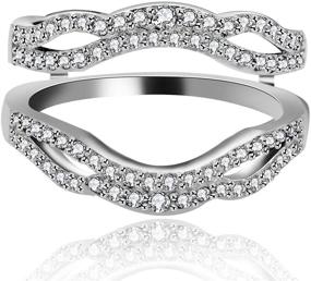 img 4 attached to 💍 ULoveido 925 Sterling Silver Wedding Engagement Ring Enhancer for Women and Girls – White Gold Plated, Anniversary Enhancer Ring Y481