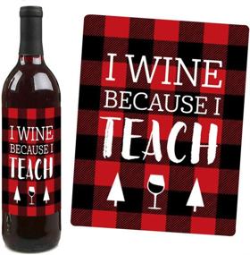 img 2 attached to 🍷 Big Dot of Happiness Plaid Teacher Appreciation Wine Bottle Label Stickers - Perfect Holiday and Christmas Gifts Décor for Men and Women - Set of 4