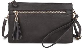 img 4 attached to Womens Lightweight Compartment Wristlet Crossbody