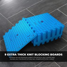 img 2 attached to Red Suricata Blocking Mats for Knitting - Extra Thick Blocking Boards with Perfectly Aligned Grid – Includes Bonus Storage Bag, 50 T-pins – Essential Knitting Accessories & Crochet Supplies (Inches Grid)