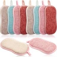 🧽 pack of 10 non-scratch microfiber sponge kitchen scrubber pads - reusable scouring pads for dish cleaning, pots, and kitchen dishes logo