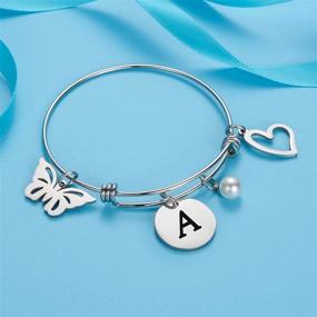 img 2 attached to Malyunin Initial Alphabet Bracelet: Heart, Butterfly, Personalized Jewelry for Women & Girls