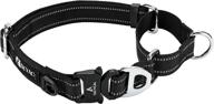 deyace martingale dog collar with quick release buckle, reflective nylon adjustable soft padded collar - metal clip for better seo logo