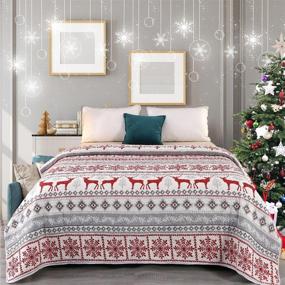 img 2 attached to Christmas Reindeer Snowflake Lightweight Bedspread