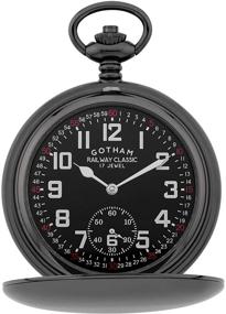 img 4 attached to 🔫 Gotham Gun Tone Railroad Mechanical GWC18806BBK: An Iconic Watch with Unparalleled Style and Precision