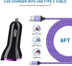 img 3 attached to 🔌 Premium Type C Car Charger for Samsung Galaxy A12 A21 A10E A20 A32 A42 A50 A51 A71 S21 S20, LG Stylo 6 5 4 V60 K51 Velvet, Moto G9 G8 G7 Play G Power G Stylus | Car Charger Adapter with 6ft Fast Charge USB C Cable