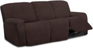 🛋️ easy-going microfiber stretch recliner sofa slipcover - soft fitted fleece couch cover for 3 seats - washable furniture protector for kids and pets - elasticity for a perfect fit - recliner sofa, chocolate logo