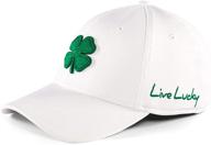 🍀 black clover premium clover 16 flex cap, white/green, s/m: stylish & versatile hat for all occasions logo