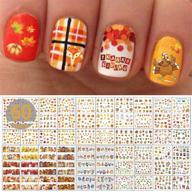 vibrant fall nail art stickers: tailaimei 60 sheets, thanksgiving water transfer decals with maple leaves, pumpkin, and turkey designs - ideal for autumn nail decorations (1178 pcs) logo