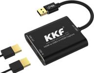 📹 видеозахват hdmi-карта kkf 4k: usb3.0 1080p 60fps hd с ультранизкой задержкой для ps5, ps4, xbox, nintendo switch, dslr: идеально для стриминга в twitch и youtube и записи логотип