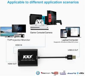 img 3 attached to 📹 Видеозахват HDMI-карта KKF 4K: USB3.0 1080P 60FPS HD с ультранизкой задержкой для PS5, PS4, Xbox, Nintendo Switch, DSLR: идеально для стриминга в Twitch и YouTube и записи