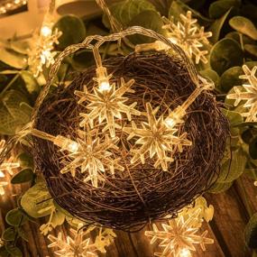 img 2 attached to 🎄 AWQ 100 LED 49 FT Christmas Lights Snowflake String Lights Plug in Fairy Lights 8 Modes Waterproof Extendable for Indoor Outdoor Wedding Birthday Christmas Tree Garden Decor, Warm White