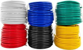 img 2 attached to GS Power 12 Gauge Stranded Copper Clad Aluminum Wire: Car Audio Amplifier Wiring Assortment, 6 Color Combo – 50ft Roll