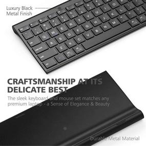img 3 attached to 🖥️ iClever GK03 Wireless Keyboard and Mouse Combo - Portable 2.4G Rechargeable Battery, Ergonomic Design, Full Size Slim Thin, Stable Connection, Adjustable DPI, Black