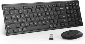 img 4 attached to 🖥️ iClever GK03 Wireless Keyboard and Mouse Combo - Portable 2.4G Rechargeable Battery, Ergonomic Design, Full Size Slim Thin, Stable Connection, Adjustable DPI, Black
