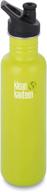 🍃 27oz klean kanteen classic stainless steel bottle with sport cap in lime pop - enhanced seo logo