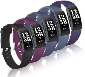 img 4 attached to 🌈 5-Pack мягких силиконовых ремешков Vanet, совместимых с Fitbit Inspire/Inspire 2/Inspire HR/Ace 2 - идеально подходят для женщин и мужчин (маленький/большой)