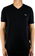 👕 lacoste sleeve v neck cotton t shirt: classic & comfortable men's fashion logo