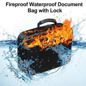 img 3 attached to 🔥 Fireproof Document Bag: Water-Resistant File Bag with Lock for Organized and Secure Travel Home Office Storage, Ideal Gift for Women and Men (Black)