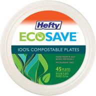 🌱 hefty ecosave compostable paper plates, 10-1/8 inch, 45 count - an eco-friendly dining solution logo