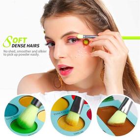 img 2 attached to 15Pcs Neon Green Eye Makeup Brushes Set by Docolor - Professional Eye Shadow Blending, Concealer, Eyebrow, Eyelash, Eyeliners - Premium Synthetic Make Up Brushes with Case