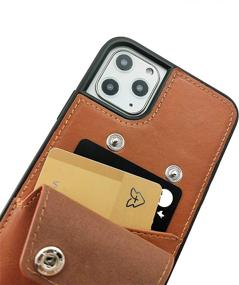 img 3 attached to 📱 Luckycoin Genuine Leather Crossbody Phone Case for iPhone 11 - Vintage Wallet with Card Holders, Button Closure, and Adjustable Strap - Compatible with 2019 Apple iPhone 11 6.1 inch (Brown)