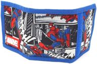🕷️ bezano marvel avengers spider man super comics kids trifold wallet, black, x-small logo