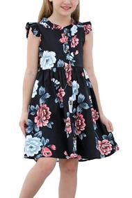 img 4 attached to 👗 GORLYA GOR1022 Girls' Ruffle Vintage Dress with Pockets