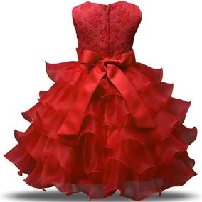 img 3 attached to Платье NNJXD с оборками для свадебных платьев для девочек.