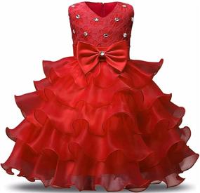 img 4 attached to Платье NNJXD с оборками для свадебных платьев для девочек.