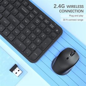 img 2 attached to TopMate Wireless Compact Keyboard and Mouse Combo - 2.4G Silent Ultra 🔥 Slim USB Set with Cover, Calculator Button, and Batteries - Compatible with PC/Laptop/Windows/Mac