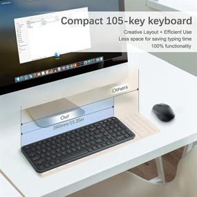 img 3 attached to TopMate Wireless Compact Keyboard and Mouse Combo - 2.4G Silent Ultra 🔥 Slim USB Set with Cover, Calculator Button, and Batteries - Compatible with PC/Laptop/Windows/Mac