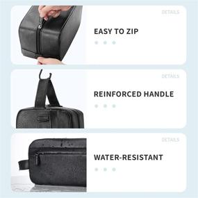 img 1 attached to 🧳 Vorspack Men's PU Leather Toiletry Bag - Black | Water-Resistant Travel Dopp Kit with Large Capacity