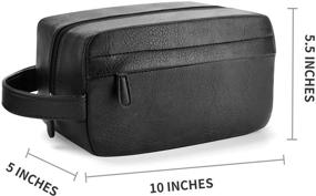 img 3 attached to 🧳 Vorspack Men's PU Leather Toiletry Bag - Black | Water-Resistant Travel Dopp Kit with Large Capacity