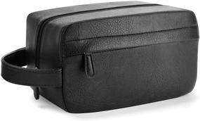 img 4 attached to 🧳 Vorspack Men's PU Leather Toiletry Bag - Black | Water-Resistant Travel Dopp Kit with Large Capacity