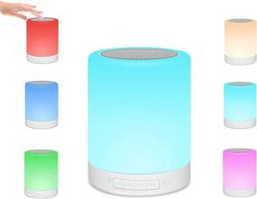 img 4 attached to 🔊 Enkman Table Lamp Portable Bluetooth Speaker: Rechargeable Night Light with Hook, Touch Sensor Bedside Lamps + Dimmable Warm White Light & Color Changing RGB – Perfect for Living Room and Bedroom