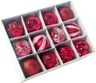 🎄 set of 12 red shiny matte glittering christmas balls baubles ornaments, 60mm/2.36" in size, ideal for xmas tree pendant decorations logo